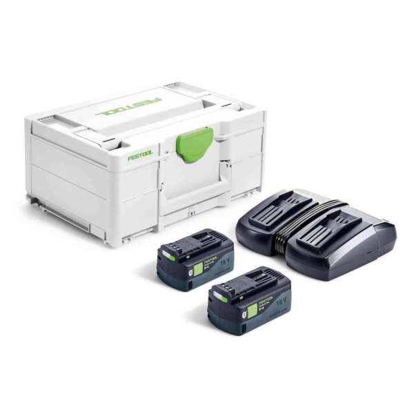 Akumuliatorių ir įkroviklio rinkinys Festool SYS 18V 2x5,0/TCL 6 DUO