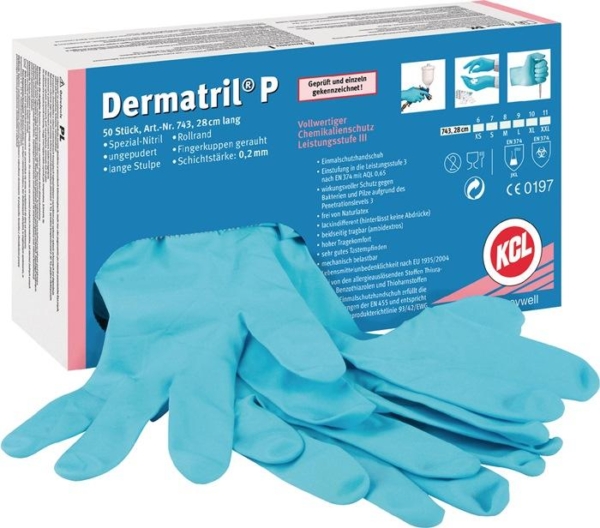 Pirštinės atsparios chemikalams Honeywell KCL Dermatril P 743