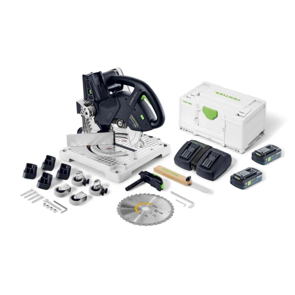 Akumuliatorinis kampų pjaustymo pjūklas Festool SYMC 70 4,0 EBI-Plus SYMMETRIC