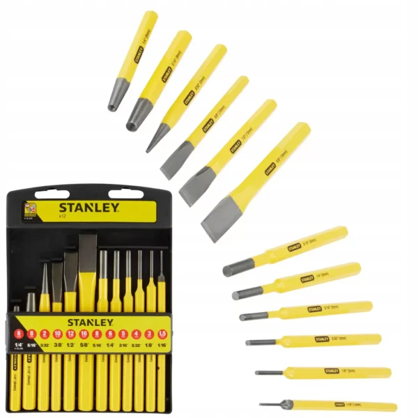 Kaltų ir išmušėjų rinkinys Stanley 4-18-299 (12 vnt.)