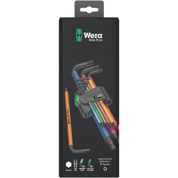 L-raktų rinkinys, BlackLaser WERA 950/9 Hex-Plus Multicolour 1