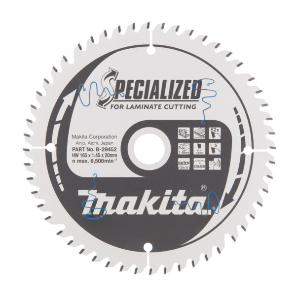Diskinis pjūklas Makita MDF/laminatui 165x1,45x20mm 5° T52 SPECIALIZED