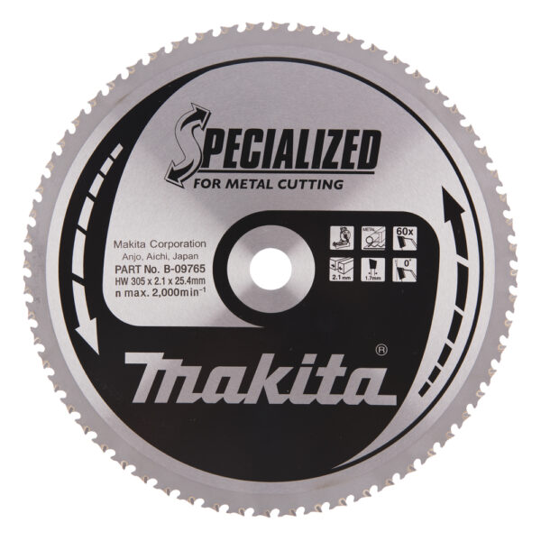 Diskinis pjūklas plienui Makita SPECIALIZED 305X2.3X25.4mm -5° T78 T.C.T