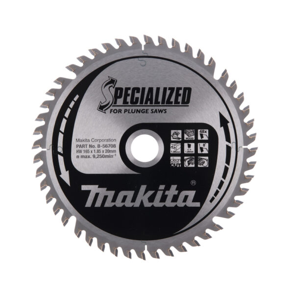 Diskinis pjūklas medienai Makita SPECIALIZED 165X1.85X20mm 8° T48 T.C.T