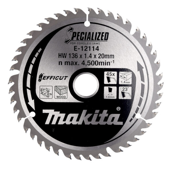 Diskinis pjūklas Makita EFFICUT 136X1.4X20mm 23° T45