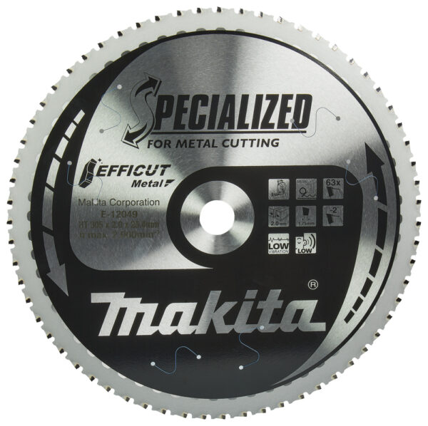 Diskinis pjūklas plienui Makita EFFICUT 305X2,0X25.4mm 0° T63 T.C.T.