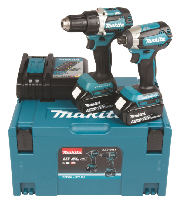 Akumuliatorinių įrankių rinkinys Makita COMBO KIT DLX2189TJ (DDF484+DTD153)