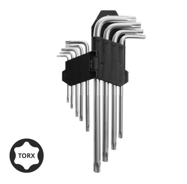 TORX raktų rinkinys AWT L formos T10-T50 9 vnt. (trumpi)