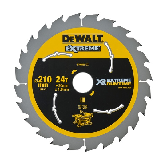Diskinis pjūklas medienai DeWALT XR EXTREME® RUNTIME™ 210mm x 30mm 24T