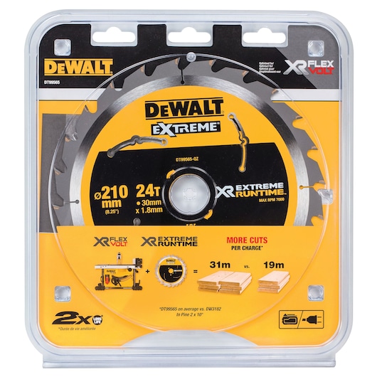 Diskinis pjūklas medienai DeWALT XR EXTREME® RUNTIME™ 210mm x 30mm 24T - Image 2