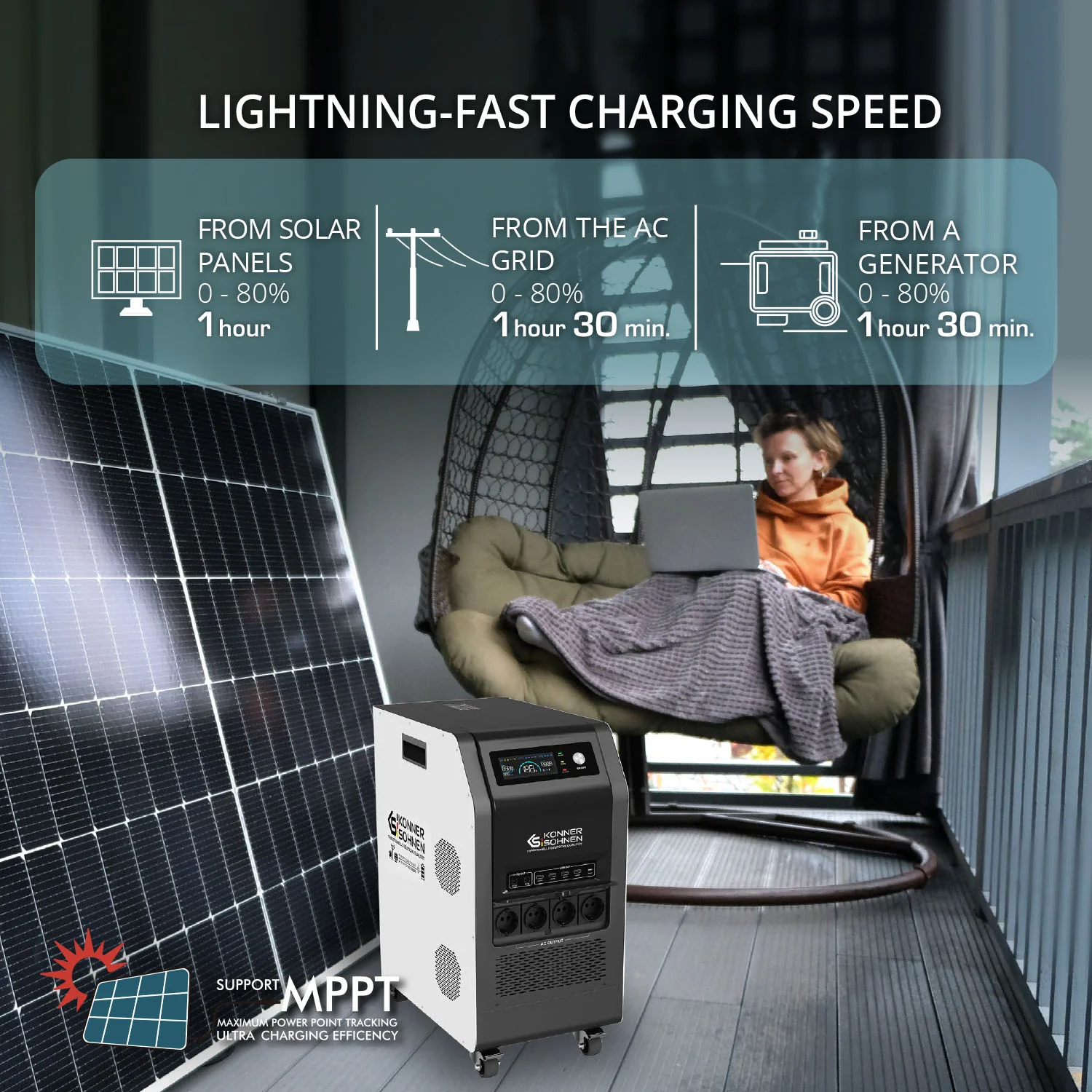 Mobilus energijos šaltinis Konner & Sohnen LifePO4 KS 5200PS (5200 W) - Image 4