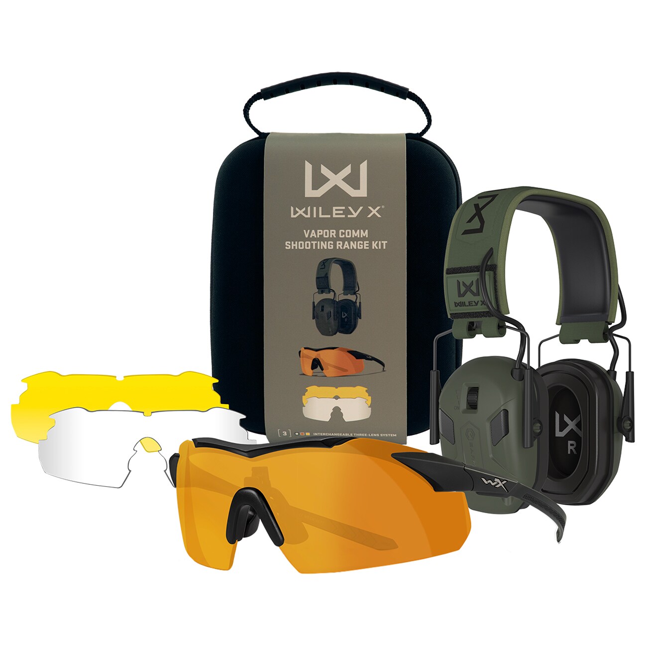 Wiley X VAPOR COM Shooting Kit rinkinys šaudymo pratyboms