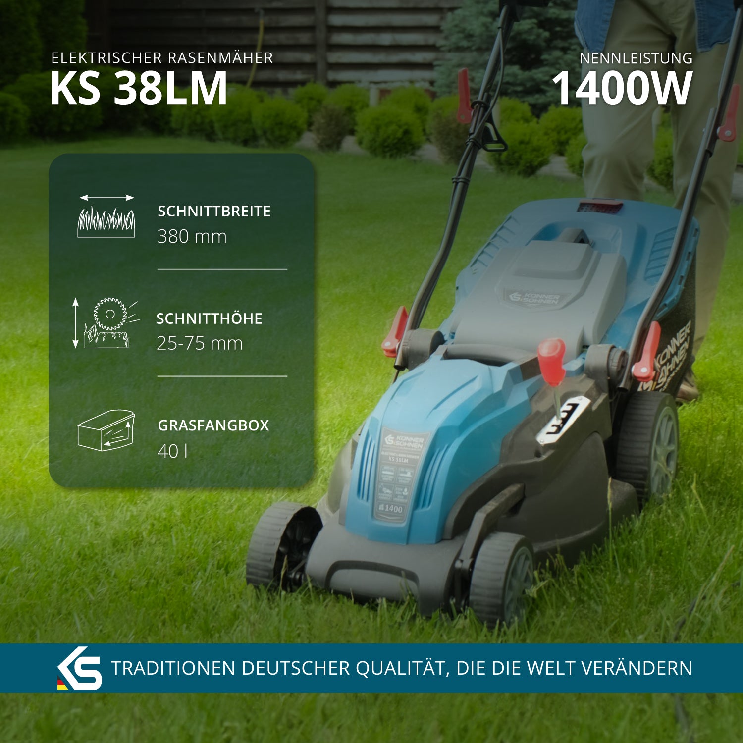Elektrinė žoliapjovė Könner & Söhnen KS 38LM - Image 2