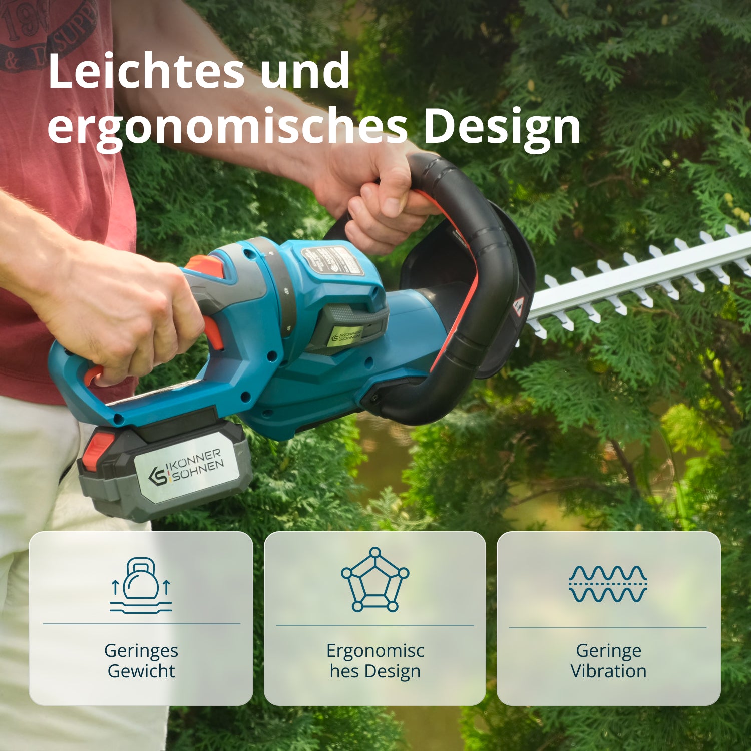 Akumuliatorinės gyvatvorių žirklės Könner & Söhnen KS HT-20V - Image 5