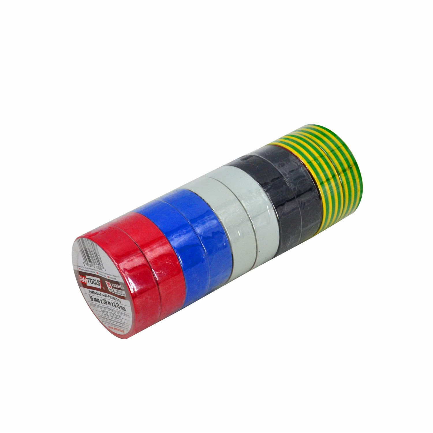 Izoliacinių PVC juostų rinkinys 12mm×10 m, 10 vnt. AWT