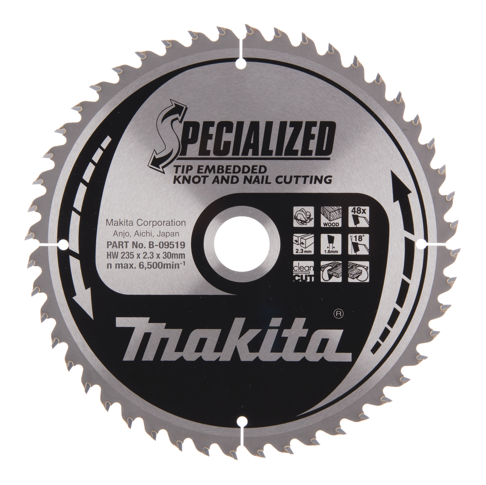 Diskinis pjūklas medžiui su vinimis Makita SPECIALIZED 235X2.3X30mm 18° T48